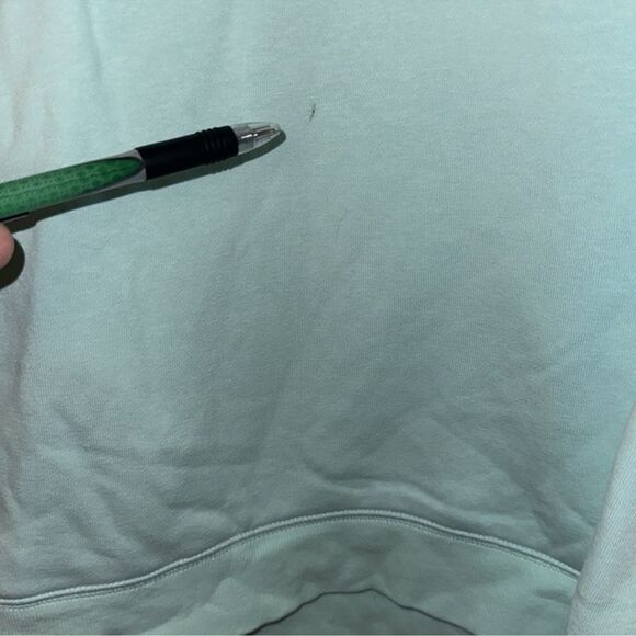 PELOTON L Mint Blue Green Classic Fleece Interior Crewneck Pullover Sweatshirt - Picture 14 of 15